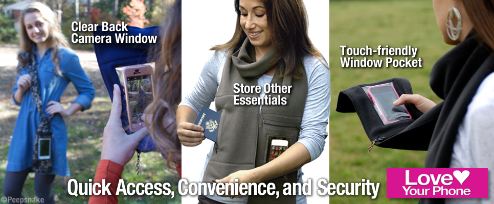 Peepsnake phone scarf